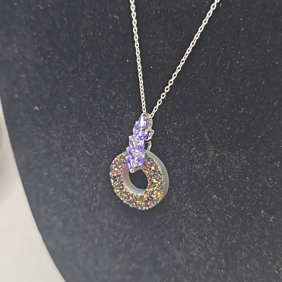 Jewelry - 925 Blue Purple Druzy and Tanzanite Necklace